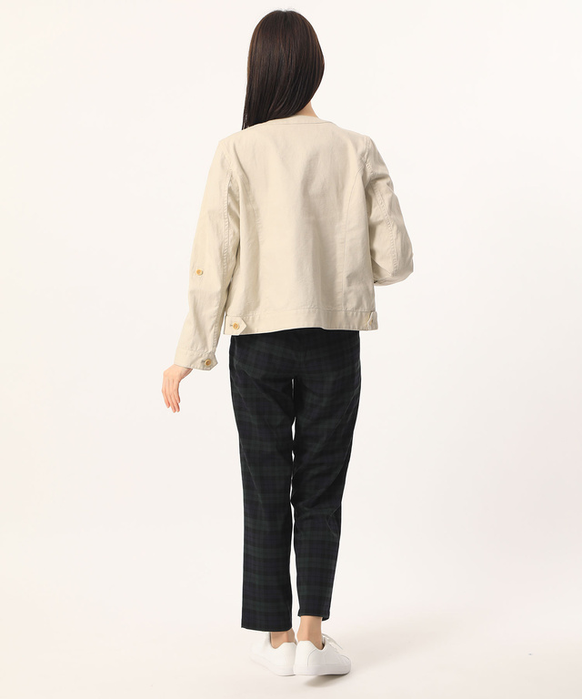 チェックテーパードパンツ