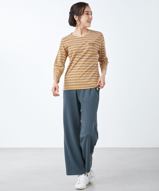 ウエストゴム セミワイド パンツ