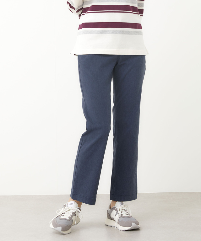 ウエストロゴ デニムライク ストレート パンツ