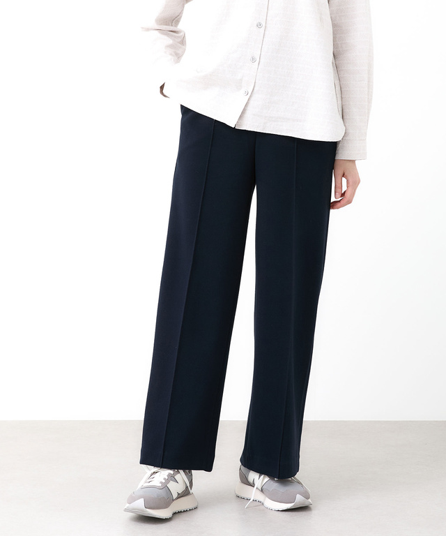 ジャージー素材 セミワイド パンツ