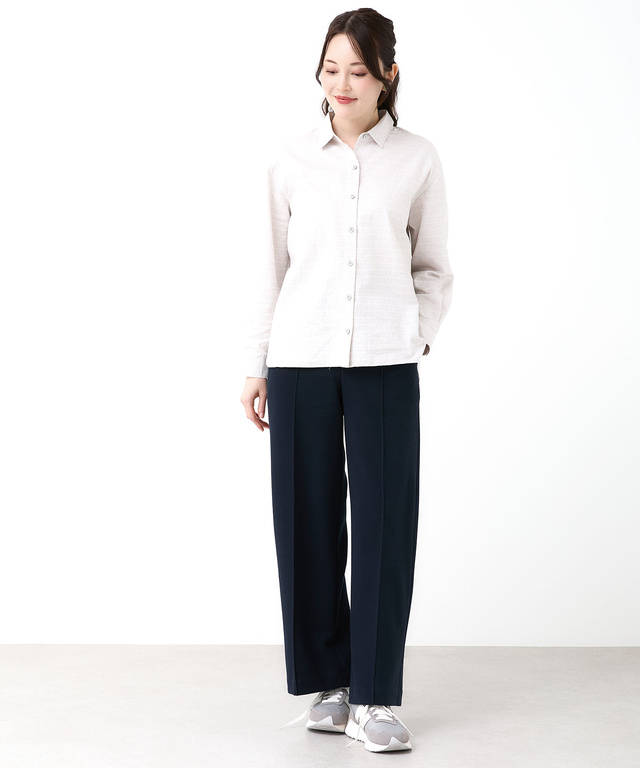 ジャージー素材 セミワイド パンツ