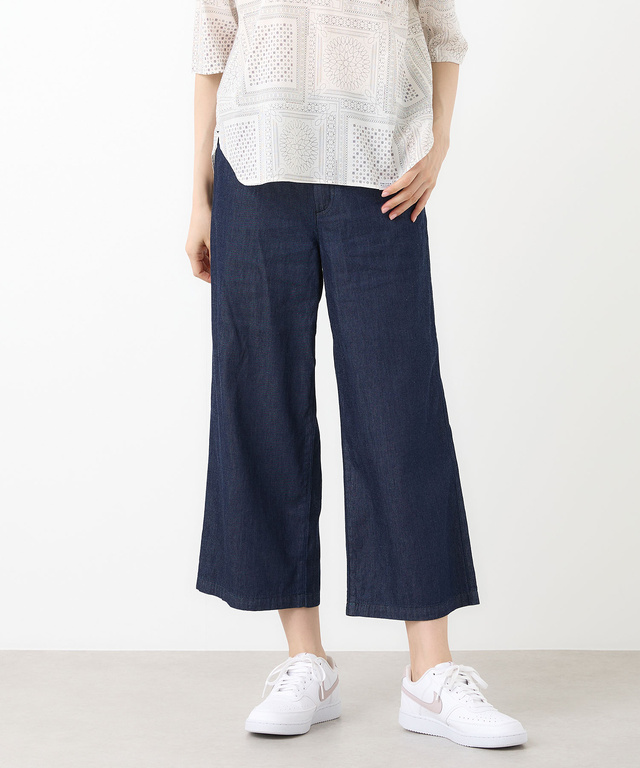 セミワイド クロップド ライト デニム