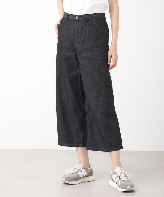 セミワイド クロップド ライト デニム