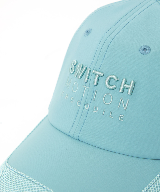 メッシュ切り替え ロゴ刺繍 キャップ