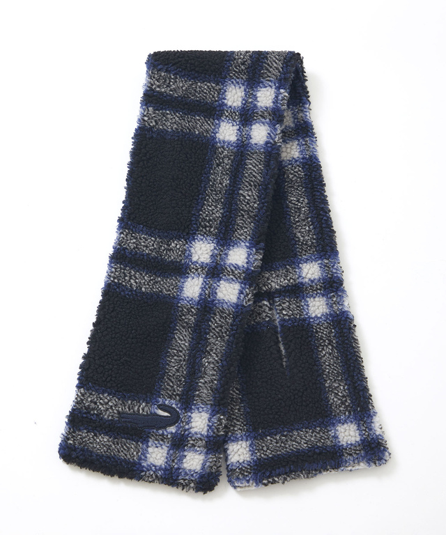 チェック柄 ボア マフラー