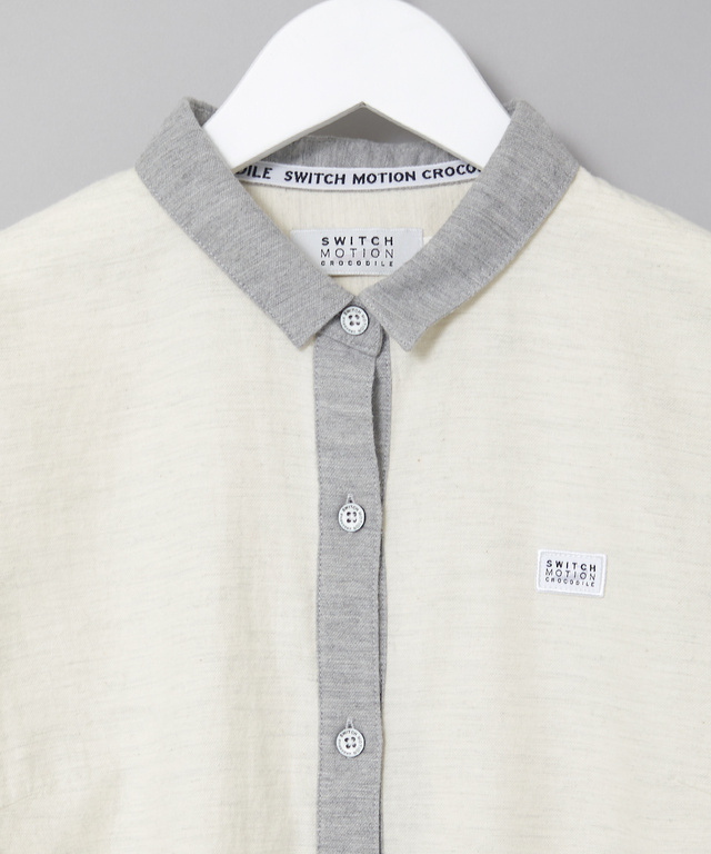 フランネル 襟配色 チュニック