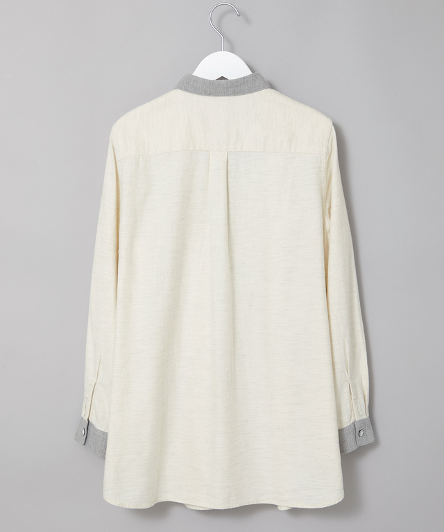 フランネル 襟配色 チュニック