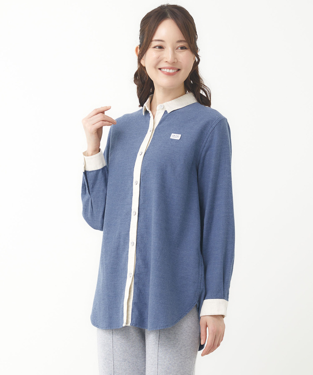 フランネル 襟配色 チュニック